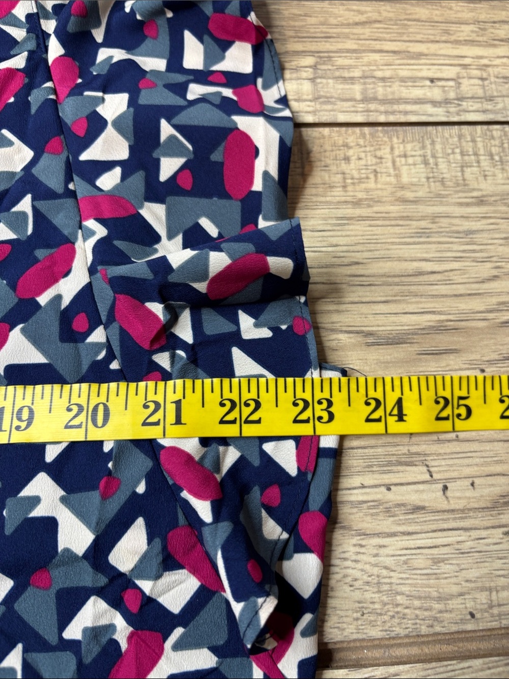 Women’s Lauren Ralph Lauren Navy, Pink & Gray Geometric Button-Up Top Size XL - Picture 6 of 7